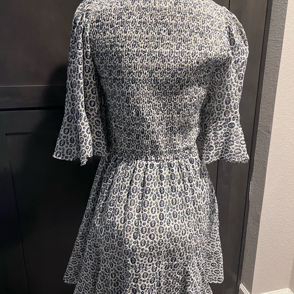 Rebecca Taylor White and Blue Floral Mini Dress - Picture 3 of 4